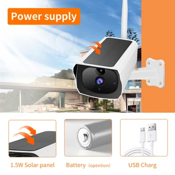 Tuya Smart IP Sončne Wifi Kamera Delo Z Alexa Home Security Brezžični Nepremočljiva Baterije za ponovno Polnjenje Moč nadzorna Kamera