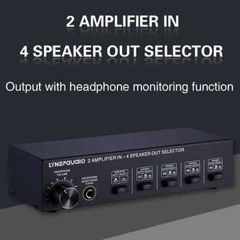 LYNEPAUAIO Audio Preklopnik 2 Vhod 4 Izhodna Moč Ojačevalnika in Zvok Preklopnik Switch Distributer Brez Izgube