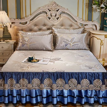 Evropski stil jacquardske skirted ledu svilena postelja mat bedspreads poletje klimatska naprava mehko kul mat 1.8 posteljo stanja kul postelja kritje