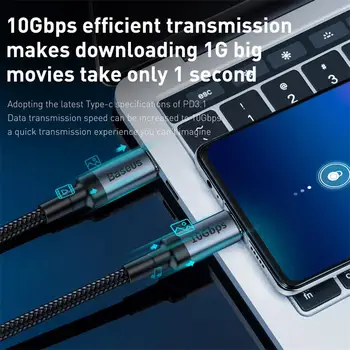 Baseus USB Tip C do USB C Kabel za Samsung S8 S9 Opomba 9 8 PD3.1 QC3.0 60 W Hitro Polnilnik USB, C Kabel za Macbook Pro Huawei P20