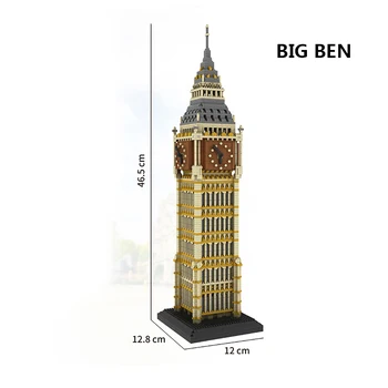 3660Pcs London Arhitekture Elizabeth Stolp Bloka DIY Big Ben Točko Diamond Stavbe Opeka Igrača Za Otroke brez Polje