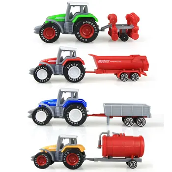 4 Kos/set Zlitine Kmetiji Tovornjak Inženiring Avto Model Traktorja Igrača Vozil Kmet Vozila Fant Igrača Avto Model Darilo za Otroke Božič Darilo