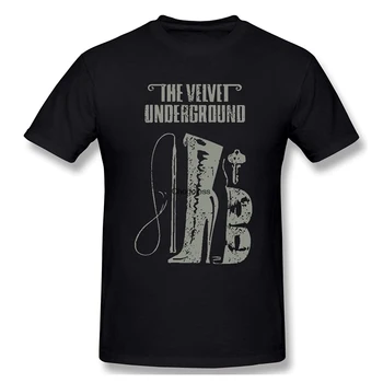 Johnnykjaytee Mens Velvet Underground Umetnosti T-Majice Z Moške Črne Kratek Rokav