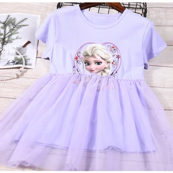 Poletje Dekleta Disney Risanke, Zamrznjeno, Ana Elsa Sofija Princesa Obleke Bombaž Korejski Otroška Oblačila Cosplay Kostum Dekle Obleke Žogo
