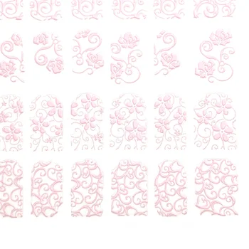 108pcs 3D Srebro Flower Nail Art Nalepke Nalepke Žigosanje DIY Dekoracijo Orodja (Zlato)