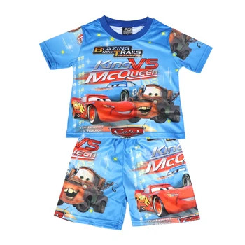 Disney Fant je Nastavi Poletni Kratka Sleeved 2021 Nova Risanka Oblačila, Otroci, Oblačila za Otroke Hlače, Pižame Obleke Avto McQueen Obleko