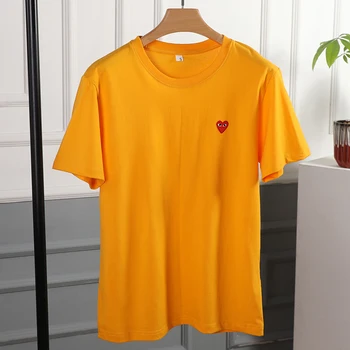 2021 modni t-shirt moški in ženske ljubitelje kratek rokav Ljubezen vezenje srce rdeče srce čistega bombaža T-shirt