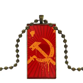 Za Ženske Ogrlica Modi Dolge Verige Z Pravokotnik Ogrlica Nakit Rusko Zastavo Sovjetski Rusiji