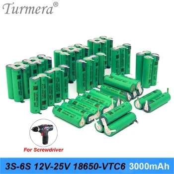 Turmera 3S 12,6 V 4S, in sicer za 16,8 V 5S 21V 6S 25V VTC6 Baterije TUR18650VTC6 Baterijo 3000mah 30A za 18V Izvijač Baterije Prilagajanje