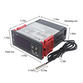 STC-1000 Digitalni Temperaturni Regulator Termostat Thermoregulator inkubator Rele LED 10A Ogrevanje, Hlajenje 12V 24V 220V