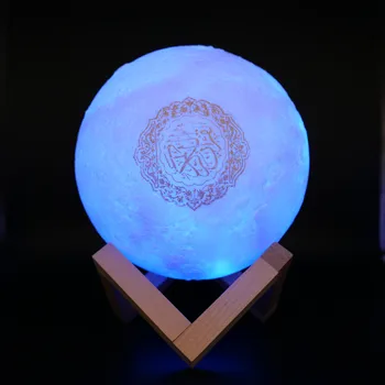 Enceinte Bluetooth Korana Noč Lahka 3D Dotik Lune Lučka Muslimanskih Darilo Veilleuse Coranique Z Daljinskim upravljalnikom Pisane za Otroke