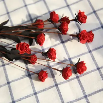 PE Small Rose 15 Glav Pene Umetno Ponaredek Cvetje, Poročne Matične Pribor Vrt Rojstni Okraski za Odrasle Mutil Barve