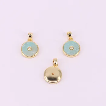 12 mm okroglo jedrnat slog obesek z mop/gemstone visoke kakovosti polirani& pozlačeni za nakit, izdelava materal
