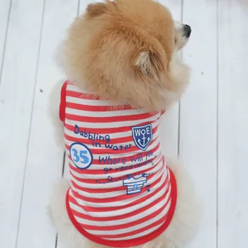 Bombaž Poletje Chihuahua Telovnik Ljubljenčka Psa Oblačila Za Majhne Pse Hišni Ljubljenčki Oblačila Yorkshire Prugasta Tshirt Pug Kostum Ropa Par Perros