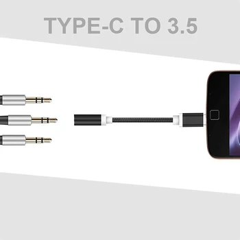 1PC USB Tip C Do 3,5 mm Slušalke Slušalke Kabel Adapter Tip C Avdio Kabel USB-C Do 3,5 mm Priključek Aux Kabel Za Mobilni Telefon