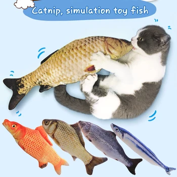 3D Ustvarjalne Umetne Ribe Obliko Simulacije Plišastih Hišnih Mačk Žvečiti Mačka Igrače Mint Catnip Ribe Igrače Interakcije Usposabljanje Igrače