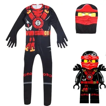 Otroci Ninjago Stranka Kostume Fant Dekleta Halloween Cosplay Jumpsuits Ninja Superhero Suit Otrok Karneval Purim Oblačila, Ki