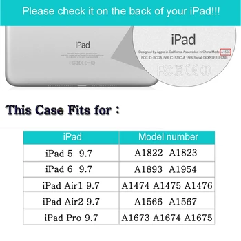 Funda iPad Pro Air 1 2 9.7 Primeru za Apple iPad 5. in 6. Generacije Shockproof Prilagodljiv Filicone Prozorno Ohišje za iPad Zraka 1 2