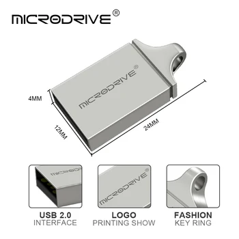 Brezplačno po meri logo USB 2.0 Mini Metal USB Flash Disk 4GB 8GB 16GB, 32 G 64GB pen drive nepremočljiva pendrive High speed usb stick