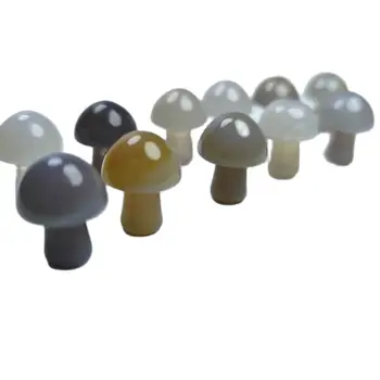 20 mm 10pcs Naravno Siva Agate Gob Kvarčni Kristal, Ročno Polirani Kristalno Gemmy Zdravljenje Reiki Dekor Darilo (Siva Agate Gobe)