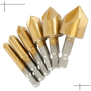3pc-6pc heksagonalna ročaj 1/4 lesnoobdelovalnih kovinski vaja chamfering orodje, 6-19 MM
