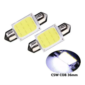C10w c5w led cob festoon 36mm 12v bele svetilke za avtomobile notranje zadeve branje, luč registrske tablice 6500k 12smd