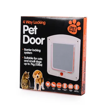 Pet mačka/pes vrata s 4 načini za prilagoditev prosto vnesite izhod vrata steklena vrata kuža vrata, luknja