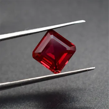 Razred AAA Rezanje Ruby Kvadrat Gladko Gemstone Kvadratnih Emerald Cut Temna Kri-rdeča Ruby Gem Več Velikosti C38R