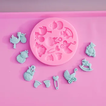 1Pc Priljubljena Baby Tuš Silikonsko Plesni 3D Fondat Torta Dekoraterstvo Kalupi Za Božič svate, Dekoracijo Kuhinjskih Pripomočkov