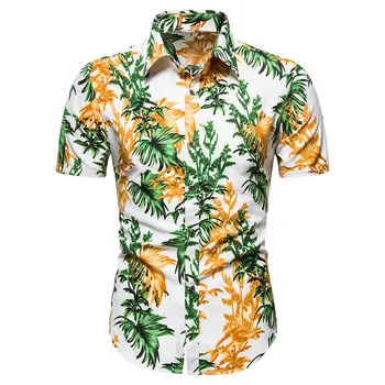 Hawaiian Majica za Moške Poletne Športna Majica Kratek Rokav Vrh Bluzo Počitnice Moških Oblačil Hawaiian Slog Srajce Camisa Masculina