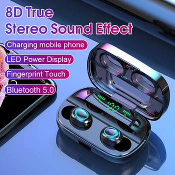 TWS Bluetooth 5.0 Slušalke 3500 mAh polnjenje Box Brezžične Slušalke šumov Stereo Šport Čepkov Slušalke w/ Mikrofon