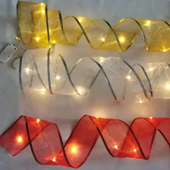 2m božični luči zlate in srebrne trakove Vila Lučka LED Niz garland Okraski za svate Počitniških domov Enfeites