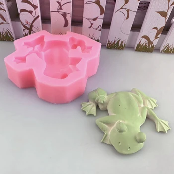 3D Žaba Fondat Živali Silikonski Kalup Za Svečo Sladkorja Obrti Čokoladna Torta Kuhinja Peko Okrasitev Plesni DIY Gline Smolo Umetnosti