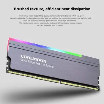 COOLMOON CR-D134S RAM Heatsink Visoka Kompatibilnost 5V 3PIN ARGB Pomnilnik Širjenje Hladilnik Prostor RGB Hlajenje Telovnik za Namizje