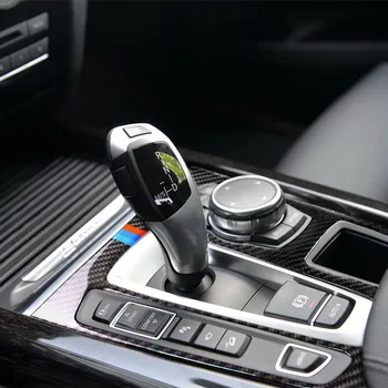 Za BMW F15 F16 X5 X6 2016 2017 2018 LHD Avto Notranje zadeve Ogljikovih Vlaken Prestavna Plošča Pokrov Trim Avto Nalepke za Dekoracijo