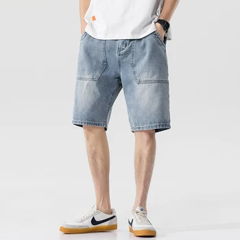 Plus Velikost 5XL-M 2021 Nove Moške Kratke Jeans, Moda za Priložnostne Slim Fit Kakovost Multi Žepi Denim Kratke hlace Moški blagovne Znamke Poletne Obleke