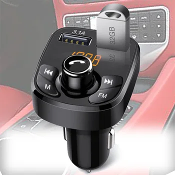 Avto Bluetooth 5.0 Predvajalnik Zvoka Dvojni USB za Mobilni Telefon Polnilnike Podporo U Disk Avto Cigaret Bluetooth, FM Oddajnik Sprejemnik