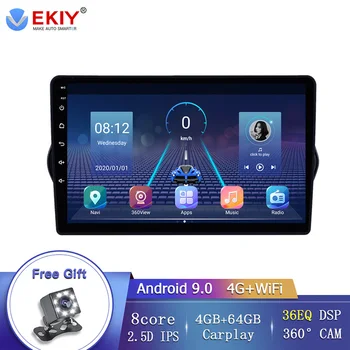 EKIY 36EQ Autoradio Za FIAT EGEA TIPO - 2018 Android 9.0 Vse-v-Enem Navigacija GPS 360 Fotoaparat Multimedijski Predvajalnik Videa