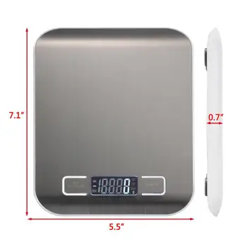 5 kg 10 kg Strokovno Dotik, Digitalno Kuhinjsko Tehtnico Elektronski Hrane Lestvice za Merjenje Orodja/ LCD Display & Nerjavečega Jekla Platformo