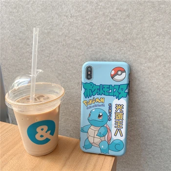 Pokemon Telefon Primeru Squirtle Bulbasaur Mehki Silikonski Mobilni Telefon Kritje Risanka Telefon Lupini za IPhone Xr Xs 7 8 11pro Max Darilo
