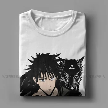 Moški Megumi Fushiguro Jujutsu Kaisen T Shirt Anime Oblačila Bombaž Super Kratek Rokav Crewneck T Shirt Graphic T-Majice