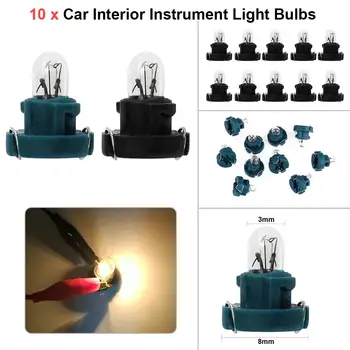 10pc Rumene Žarnice T3 LED 12V Avto Auto Notranjost Instrumenta Žarnice nadzorni Plošči Svetilke za Honda, Alfa samodejno vrata, Luč