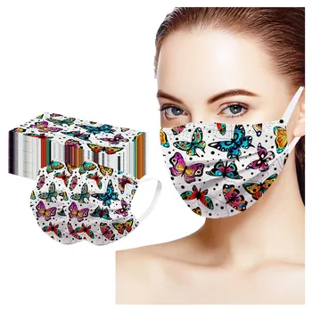 10pc za Enkratno uporabo Maske Za Ženske, Moške Pisane Design 3ply Protec filtrirna Za Priložnostne Dihanje Usta Maske za noč Čarovnic Cosplay