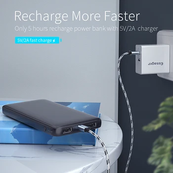 Essager Moči Banke 10000mah Slim, USB Powerbank 10000 mAh Poverbank Prenosni Polnilec Zunanji Baterijski Paket Za iPhone Xiaomi