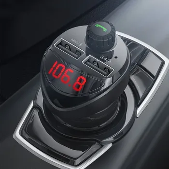 UKV-Oddajnik Avto Polnilec Bluetooth Car Audio MP3 Predvajalnik TF Kartice Komplet 3.4 Dvojno USB Avtomobilski Telefon, Polnilec Za Xiaomi