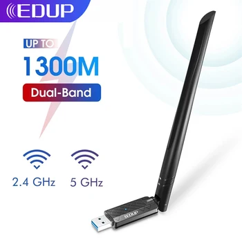 EDUP Wifi Adapter USB 3.0 AC 1300Mbps Dual Band 2,4 G/5.8 G Brezžična Omrežna Kartica 802.11 AC Wi-Fi Dongle za Prenosni računalnik Namizni RAČUNALNIK Mac