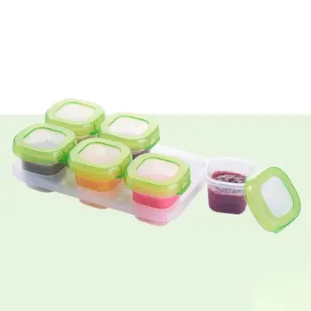 6 Kos Baby Plastične Hrane, Posode Mini Odvajanja Zamrznitev Lonci Škatle Kocka Zamrzovalnik Škatla Za Shranjevanje
