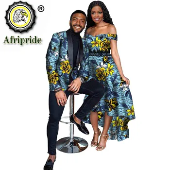 Afriška Oblačila za Nekaj Afriških Obleke za Ženske Čipke Obleko Maxi Moške Formalno Jakno Tiskanja Obleke za Stranko Poroko S21C001