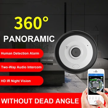 360° Panoramski Fotoaparat Pripomoček Wifi Fisheye CCTV IP 1080P dvosmerni Audio Interkom Vohun Varnost Doma V380 PRO APP Strop širokokotni