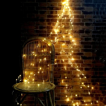 600 Led Božič Svjetlucati Pravljice Garland Svetlobo Sončno Energijo Bakrene Žice Trte Niz Luči Xmas Tree Vrt Poroko Niz Svetlobe